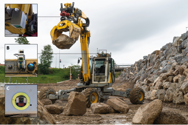 Science Robotics 挖掘机升级智能机器人，充分使用当地材料自主搭建石墙和土墙(图2)